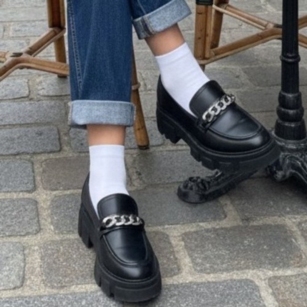 Vintage Y2K No Boundaries Black Platform Loafers Chunky Lug Sole Preppy Women 11
